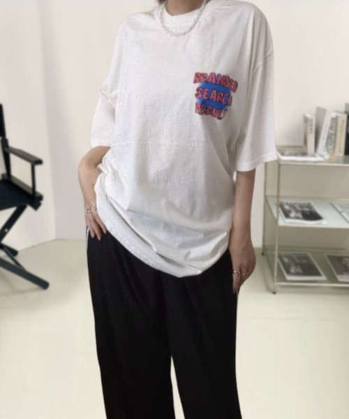 Dalfwin(ダールフィン)の「韓国ファッション BRANDEDヴィンテージプリント半袖Tシャツ(Tシャツ/カットソー・レディース・チャコールグレー/ピンク/ホワイト・FREE)」の15枚目の写真