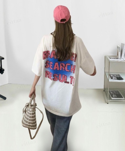 Dalfwin(ダールフィン)の「韓国ファッション BRANDEDヴィンテージプリント半袖Tシャツ(Tシャツ/カットソー・レディース・チャコールグレー/ピンク/ホワイト・FREE)」の19枚目の写真