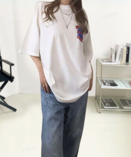 Dalfwin(ダールフィン)の「韓国ファッション BRANDEDヴィンテージプリント半袖Tシャツ(Tシャツ/カットソー・レディース・チャコールグレー/ピンク/ホワイト・FREE)」の20枚目の写真