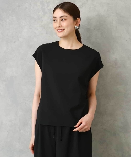 MICHEL KLEIN（ミッシェル・クラン）の「[セットアップ対応]フレンチスリーブブラウス（シャツ/ブラウス・レディース・ブラック/ブラウン・38）」の3枚目の写真