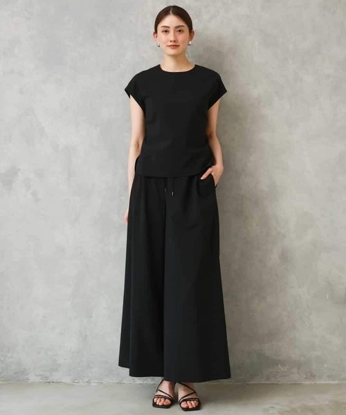 MICHEL KLEIN（ミッシェル・クラン）の「[セットアップ対応]フレンチスリーブブラウス（シャツ/ブラウス・レディース・ブラック/ブラウン・38）」の5枚目の写真