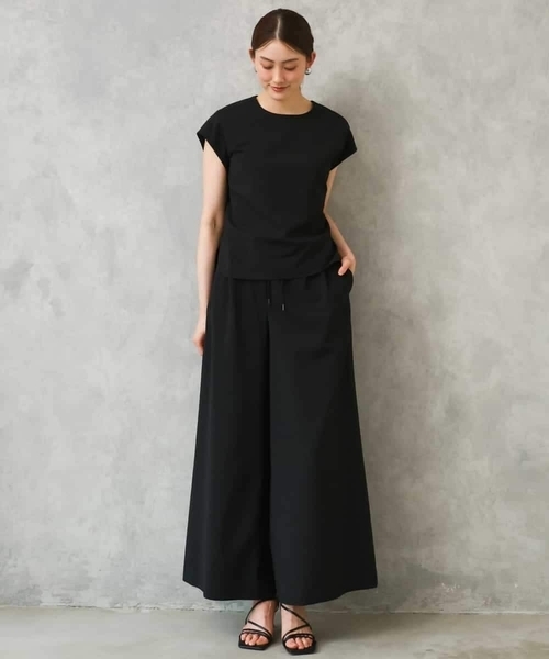 MICHEL KLEIN（ミッシェル・クラン）の「[セットアップ対応]フレンチスリーブブラウス（シャツ/ブラウス・レディース・ブラック/ブラウン・38）」の6枚目の写真