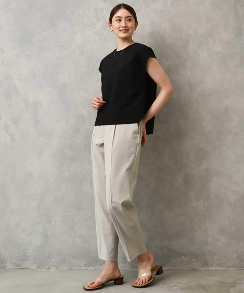 MICHEL KLEIN（ミッシェル・クラン）の「[セットアップ対応]フレンチスリーブブラウス（シャツ/ブラウス・レディース・ブラック/ブラウン・38）」の7枚目の写真
