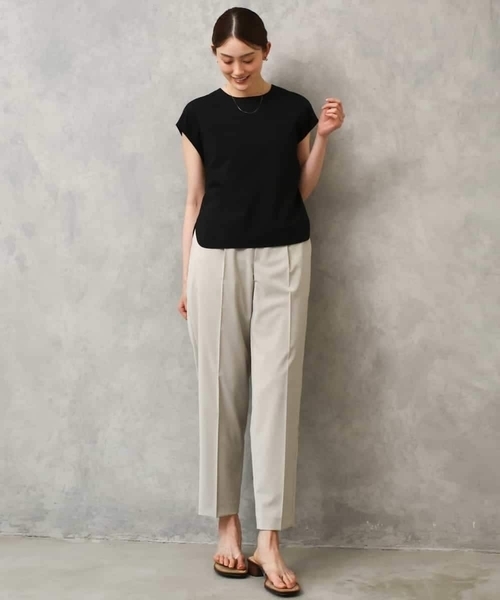 MICHEL KLEIN（ミッシェル・クラン）の「[セットアップ対応]フレンチスリーブブラウス（シャツ/ブラウス・レディース・ブラック/ブラウン・38）」の8枚目の写真