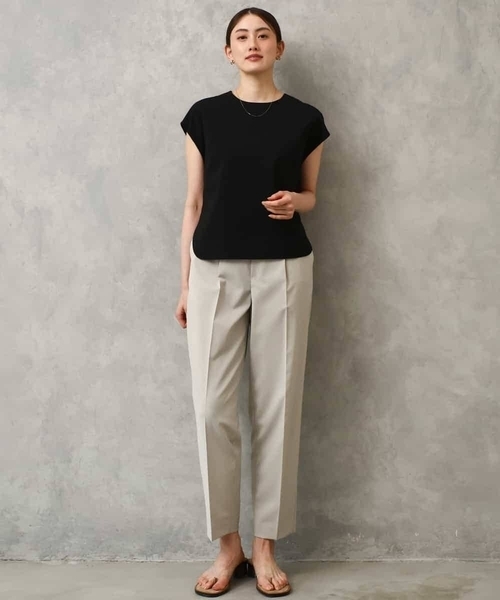 MICHEL KLEIN（ミッシェル・クラン）の「[セットアップ対応]フレンチスリーブブラウス（シャツ/ブラウス・レディース・ブラック/ブラウン・38）」の9枚目の写真