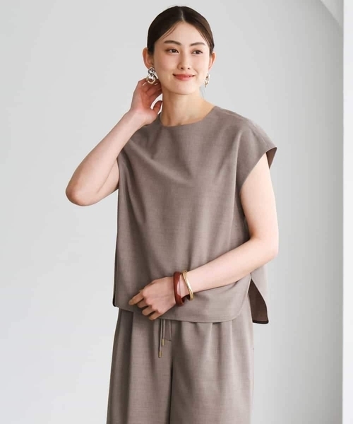 MICHEL KLEIN（ミッシェル・クラン）の「[セットアップ対応]フレンチスリーブブラウス（シャツ/ブラウス・レディース・ブラック/ブラウン・38）」の11枚目の写真