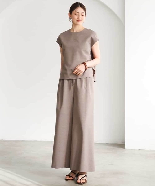 MICHEL KLEIN（ミッシェル・クラン）の「[セットアップ対応]フレンチスリーブブラウス（シャツ/ブラウス・レディース・ブラック/ブラウン・38）」の14枚目の写真