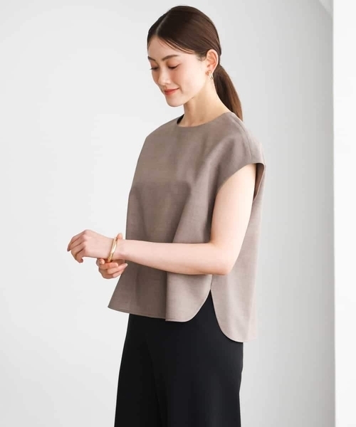 MICHEL KLEIN（ミッシェル・クラン）の「[セットアップ対応]フレンチスリーブブラウス（シャツ/ブラウス・レディース・ブラック/ブラウン・38）」の15枚目の写真