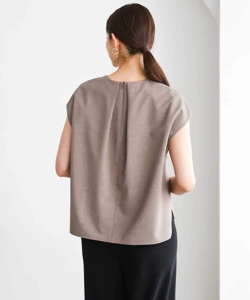 MICHEL KLEIN（ミッシェル・クラン）の「[セットアップ対応]フレンチスリーブブラウス（シャツ/ブラウス・レディース・ブラック/ブラウン・38）」の16枚目の写真