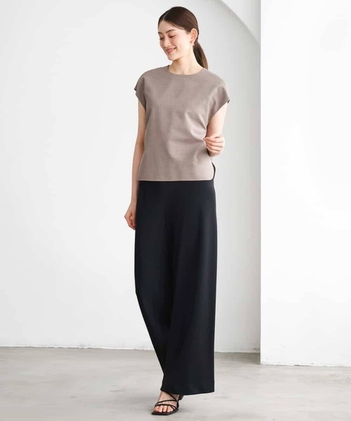 MICHEL KLEIN（ミッシェル・クラン）の「[セットアップ対応]フレンチスリーブブラウス（シャツ/ブラウス・レディース・ブラック/ブラウン・38）」の18枚目の写真
