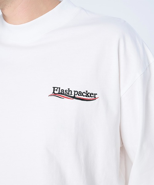 FLASH PACKER(フラッシュパッカー)の「セミモックネック ロングスリーブTシャツ(Tシャツ/カットソー・メンズ・ブラック/ホワイト/ネイビー・M/S/XL)」の18枚目の写真