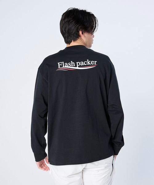 FLASH PACKER(フラッシュパッカー)の「セミモックネック ロングスリーブTシャツ(Tシャツ/カットソー・メンズ・ブラック/ホワイト/ネイビー・M/S/XL)」の15枚目の写真
