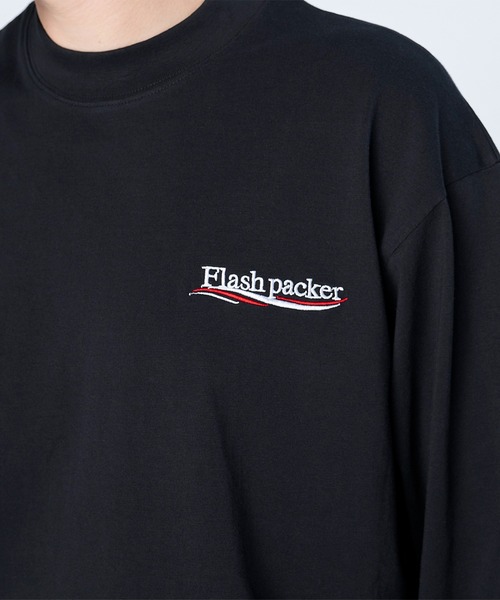 FLASH PACKER(フラッシュパッカー)の「セミモックネック ロングスリーブTシャツ(Tシャツ/カットソー・メンズ・ブラック/ホワイト/ネイビー・M/S/XL)」の14枚目の写真