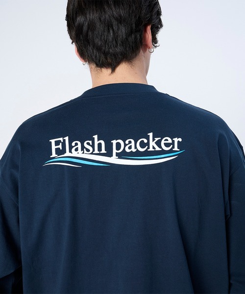 FLASH PACKER(フラッシュパッカー)の「セミモックネック ロングスリーブTシャツ(Tシャツ/カットソー・メンズ・ブラック/ホワイト/ネイビー・M/S/XL)」の6枚目の写真