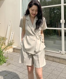 半袖ジャケット ショーツ セットアップ