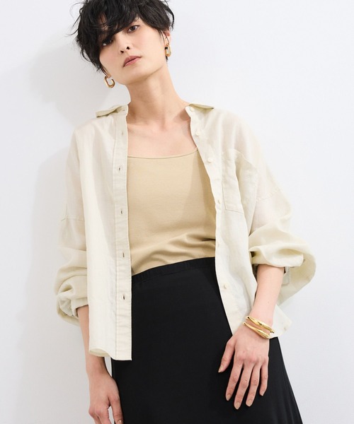 BARNYARDSTORM(バンヤードストーム)の「BARNYARDSTORM / ラミーワイドドルマンシャツ / ハンドウォッシャブル【WEB限定サイズL】(シャツ/ブラウス・レディース・カーキ/ベージュ/ホワイト/ピンク・S/M/L)」の13枚目の写真