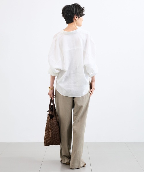 BARNYARDSTORM(バンヤードストーム)の「BARNYARDSTORM / ラミーワイドドルマンシャツ / ハンドウォッシャブル【WEB限定サイズL】(シャツ/ブラウス・レディース・カーキ/ベージュ/ホワイト/ピンク・S/M/L)」の20枚目の写真