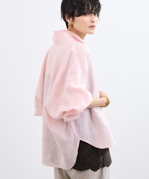 BARNYARDSTORM(バンヤードストーム)の「BARNYARDSTORM / ラミーワイドドルマンシャツ / ハンドウォッシャブル【WEB限定サイズL】(シャツ/ブラウス・レディース・カーキ/ベージュ/ホワイト/ピンク・S/M/L)」の6枚目の写真