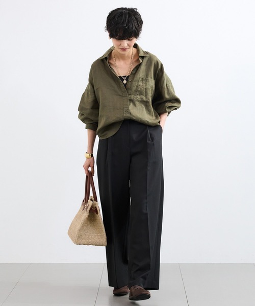 BARNYARDSTORM(バンヤードストーム)の「BARNYARDSTORM / ラミーワイドドルマンシャツ / ハンドウォッシャブル【WEB限定サイズL】(シャツ/ブラウス・レディース・カーキ/ベージュ/ホワイト/ピンク・S/M/L)」の12枚目の写真