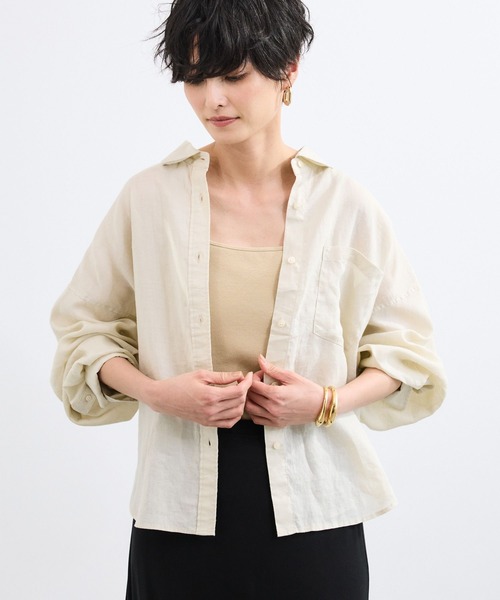 BARNYARDSTORM(バンヤードストーム)の「BARNYARDSTORM / ラミーワイドドルマンシャツ / ハンドウォッシャブル【WEB限定サイズL】(シャツ/ブラウス・レディース・カーキ/ベージュ/ホワイト/ピンク・S/M/L)」の21枚目の写真