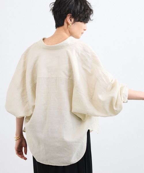 BARNYARDSTORM(バンヤードストーム)の「BARNYARDSTORM / ラミーワイドドルマンシャツ / ハンドウォッシャブル【WEB限定サイズL】(シャツ/ブラウス・レディース・カーキ/ベージュ/ホワイト/ピンク・S/M/L)」の15枚目の写真