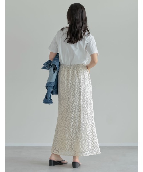 Re:EDIT（リエディ）の「[2026 SUMMER COLLECTION][低身長サイズ有]コードラッセルレースナロースカート（スカート・レディース・ブラック/アイボリー・SHORT/MEDIUM/LARGE）」の12枚目の写真