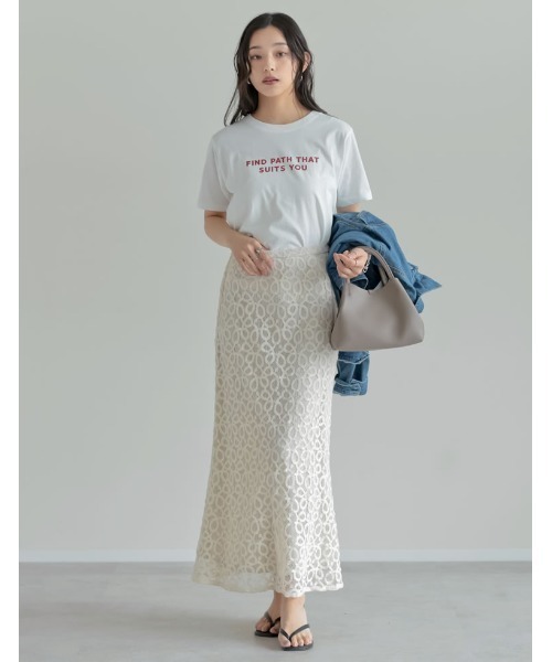 Re:EDIT（リエディ）の「[2026 SUMMER COLLECTION][低身長サイズ有]コードラッセルレースナロースカート（スカート・レディース・ブラック/アイボリー・SHORT/MEDIUM/LARGE）」の10枚目の写真