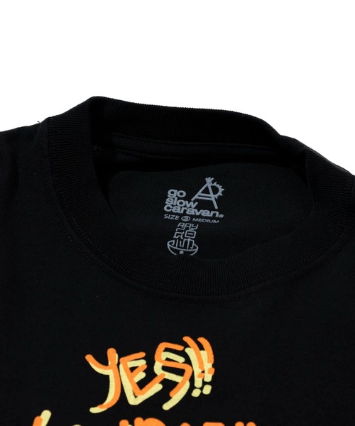 go slow caravan(ゴースローキャラバン)の「RAY綿 猫と麦酒 TEE 猫生乾杯(Tシャツ/カットソー・メンズ・ブラック/ホワイト・MEDIUM/LARGE/SMALL/X-LARGE)」の3枚目の写真