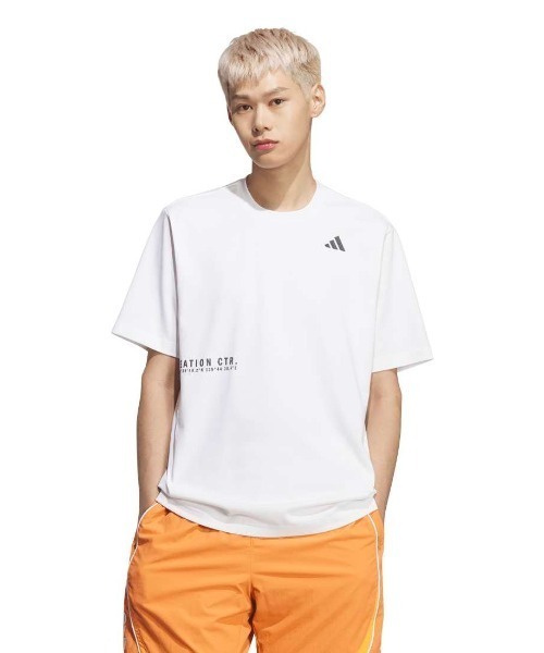 adidas（アディダス）の「アディダス adidas ブランドラブ ルーズフィット ヘビー シングルジャージー半袖Tシャツ（Tシャツ/カットソー・メンズ・ブラック/グリーン/ホワイト/オレンジ/ブルー・S/M/L/LL/3L）」の2枚目の写真