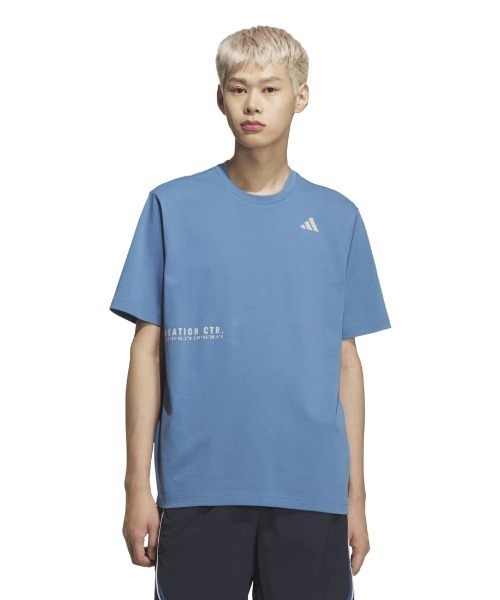 adidas（アディダス）の「アディダス adidas ブランドラブ ルーズフィット ヘビー シングルジャージー半袖Tシャツ（Tシャツ/カットソー・メンズ・ブラック/グリーン/ホワイト/オレンジ/ブルー・S/M/L/LL/3L）」の5枚目の写真