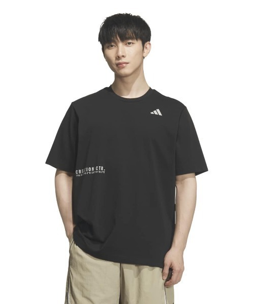 adidas（アディダス）の「アディダス adidas ブランドラブ ルーズフィット ヘビー シングルジャージー半袖Tシャツ（Tシャツ/カットソー・メンズ・ブラック/グリーン/ホワイト/オレンジ/ブルー・S/M/L/LL/3L）」の3枚目の写真