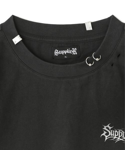 SUPPLIER(サプライヤー)の「SUPPLIER/サプライヤー/Pierced Tribal Bones Tee(Tシャツ/カットソー・メンズ・グレー/ブラック・L/XL/M)」の4枚目の写真