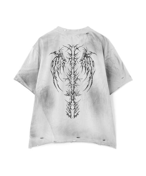 SUPPLIER(サプライヤー)の「SUPPLIER/サプライヤー/Pierced Tribal Bones Tee(Tシャツ/カットソー・メンズ・グレー/ブラック・L/XL/M)」の2枚目の写真