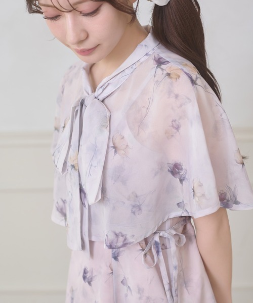 Ambre Neige(アンブルネージュ)の「2way cape & camisole dress set / 2WAYケープ&キャミワンピースセット(ワンピース・レディース・ライトブルー/アイボリー/ラベンダー/イエロー系その他・FREE)」の6枚目の写真