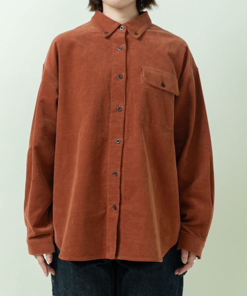 PAR ICI(パーリッシィ)の「16Wコーデュロイ 釦ダウンシャツ(セットアップ対応)(シャツ/ブラウス・レディース・オレンジ/チャコールグレー/ベージュ・FREE)」の10枚目の写真