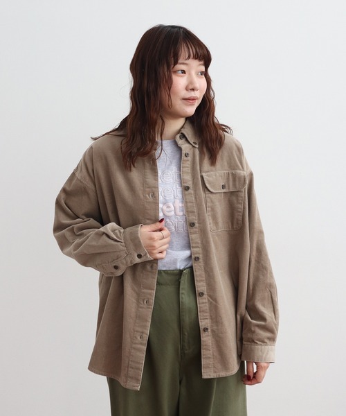 PAR ICI(パーリッシィ)の「16Wコーデュロイ 釦ダウンシャツ(セットアップ対応)(シャツ/ブラウス・レディース・オレンジ/チャコールグレー/ベージュ・FREE)」の22枚目の写真