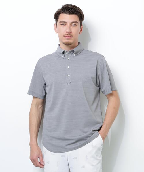 PING(ピン)の「【PING APPAREL】Mr.PINGエンボスカノコ レイブロック半袖ボタンダウンシャツ <NAITVE> (MENS)(シャツ/ブラウス・メンズ・グレー/ホワイト/グリーン/ネイビー・L/S/LL1/M/LL)」の2枚目の写真