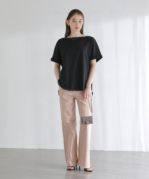 La TOTALITE(ラトータリテ)の「【洗える】高機能カーブヘムプルオーバー(Tシャツ/カットソー・レディース・ブラック/ベージュ/ホワイト・FREE)」の4枚目の写真
