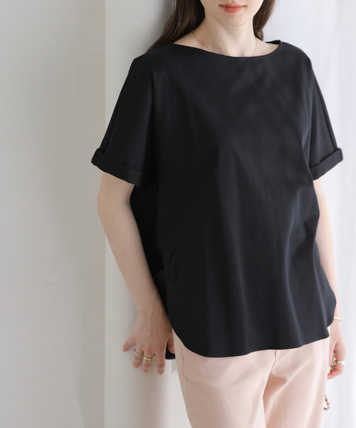La TOTALITE(ラトータリテ)の「【洗える】高機能カーブヘムプルオーバー(Tシャツ/カットソー・レディース・ブラック/ベージュ/ホワイト・FREE)」の7枚目の写真