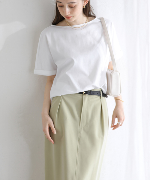 La TOTALITE(ラトータリテ)の「【洗える】高機能カーブヘムプルオーバー(Tシャツ/カットソー・レディース・ブラック/ベージュ/ホワイト・FREE)」の14枚目の写真