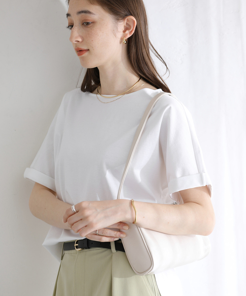 La TOTALITE(ラトータリテ)の「【洗える】高機能カーブヘムプルオーバー(Tシャツ/カットソー・レディース・ブラック/ベージュ/ホワイト・FREE)」の15枚目の写真