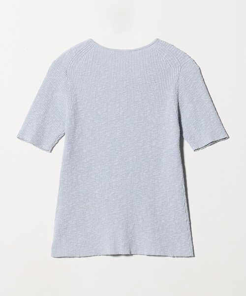 BEAUTY&YOUTH UNITED ARROWS(ビューティーアンドユースユナイテッドアローズ)の「麻ブレンド スラブ フロントボタン ショートスリーブ カーディガン ウォッシャブル(カーディガン/ボレロ・レディース・オフホワイト/ライトブルー/ブラック・FREE)」の5枚目の写真
