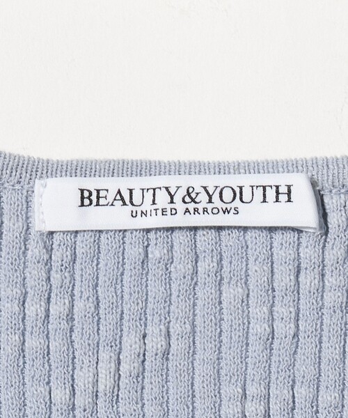 BEAUTY&YOUTH UNITED ARROWS(ビューティーアンドユースユナイテッドアローズ)の「麻ブレンド スラブ フロントボタン ショートスリーブ カーディガン ウォッシャブル(カーディガン/ボレロ・レディース・オフホワイト/ライトブルー/ブラック・FREE)」の16枚目の写真