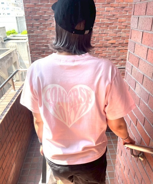 CONVERSE TOKYO(コンバーストウキョウ)の「HEART LOGO BACK PRINT TEE(Tシャツ/カットソー・レディース・ピンク/ホワイト/ブラック・FREE)」の3枚目の写真