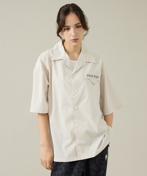 POLeR（ポーラー）の「【POLeR/ポーラー】TOURIST SHIRT2/スーベニア/ボーリング/6分袖開襟シャツ（シャツ/ブラウス・メンズ・ベージュ/ネイビー/マスタード・M/L）」の12枚目の写真