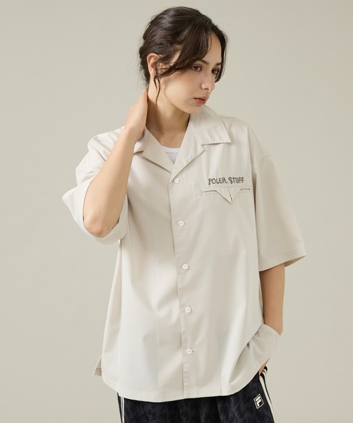 POLeR（ポーラー）の「【POLeR/ポーラー】TOURIST SHIRT2/スーベニア/ボーリング/6分袖開襟シャツ（シャツ/ブラウス・メンズ・ベージュ/ネイビー/マスタード・M/L）」の18枚目の写真