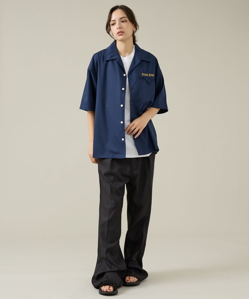 POLeR（ポーラー）の「【POLeR/ポーラー】TOURIST SHIRT2/スーベニア/ボーリング/6分袖開襟シャツ（シャツ/ブラウス・メンズ・ベージュ/ネイビー/マスタード・M/L）」の10枚目の写真