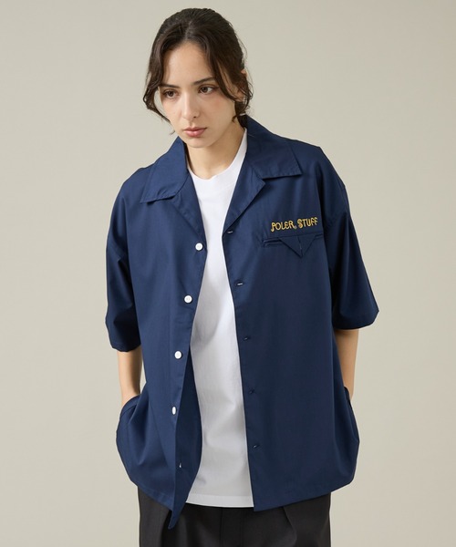 POLeR（ポーラー）の「【POLeR/ポーラー】TOURIST SHIRT2/スーベニア/ボーリング/6分袖開襟シャツ（シャツ/ブラウス・メンズ・ベージュ/ネイビー/マスタード・M/L）」の7枚目の写真
