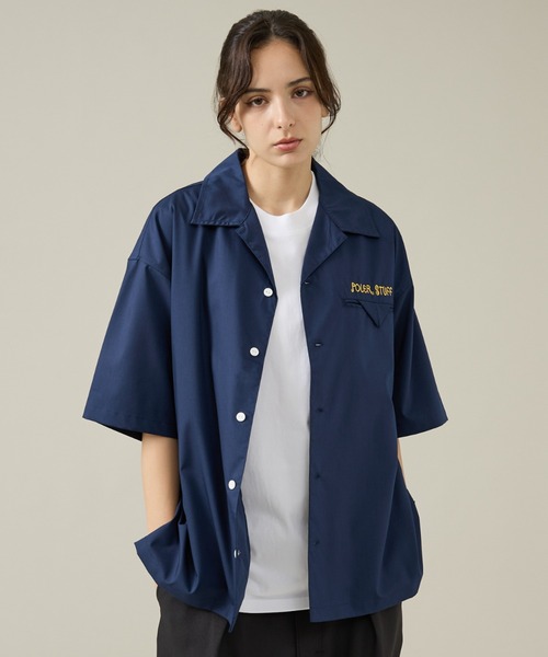 POLeR（ポーラー）の「【POLeR/ポーラー】TOURIST SHIRT2/スーベニア/ボーリング/6分袖開襟シャツ（シャツ/ブラウス・メンズ・ベージュ/ネイビー/マスタード・M/L）」の8枚目の写真
