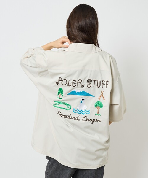 POLeR（ポーラー）の「【POLeR/ポーラー】TOURIST SHIRT2/スーベニア/ボーリング/6分袖開襟シャツ（シャツ/ブラウス・メンズ・ベージュ/ネイビー/マスタード・M/L）」の21枚目の写真